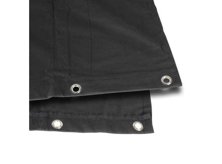 Sceneteppe molton 3x3m Ferdigsydd Sort, 300g/m2, maljer i bredden (3m) 